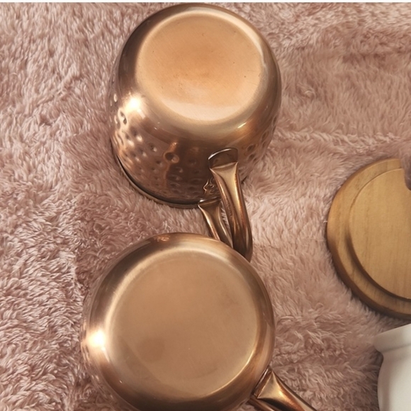 New Hearth & Hand Stoneware Honey Pot Two Moscow Mule Cups Copper - Picture 2 of 10